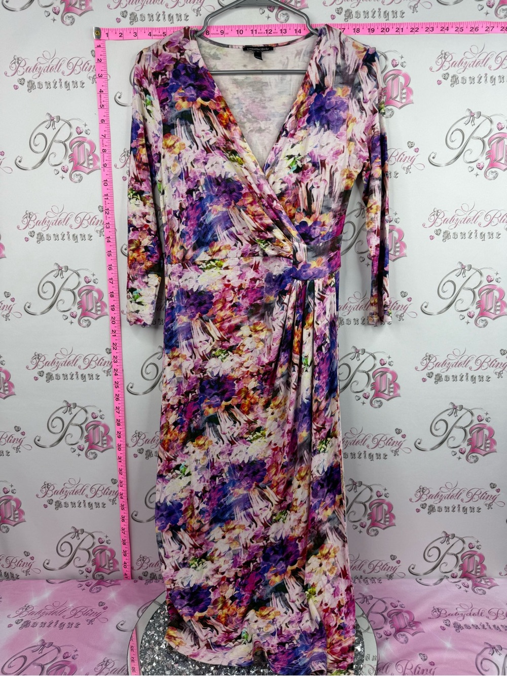 Isabella Oliver dress long Purple Multi Floral Wrap Maxi Dress
